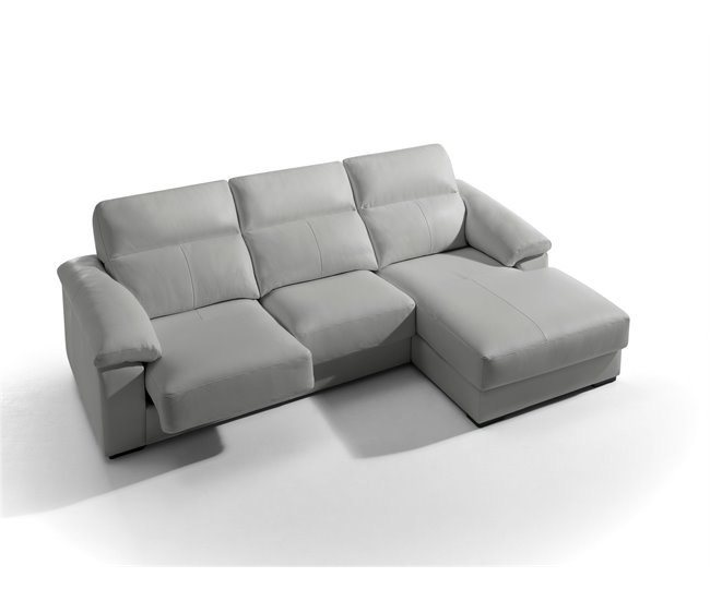 Chaise longue pele WILLY Cinza