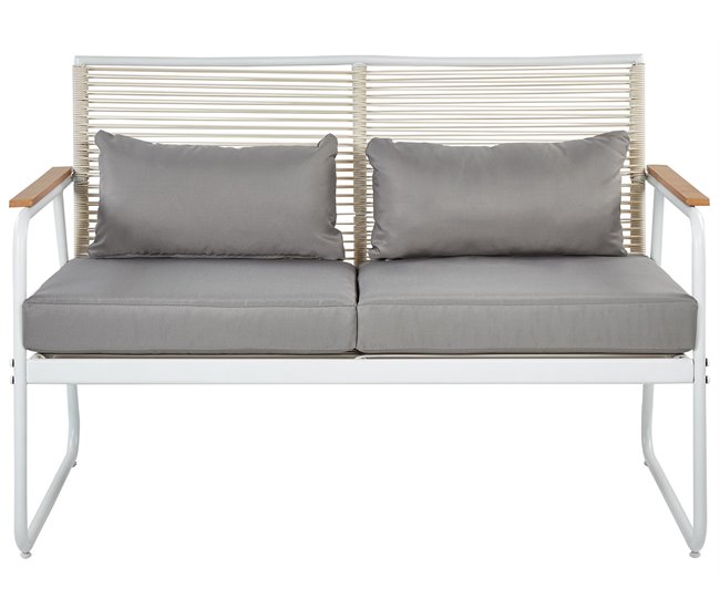 Beliani Conjunto lounge Aço POMONTE Branco