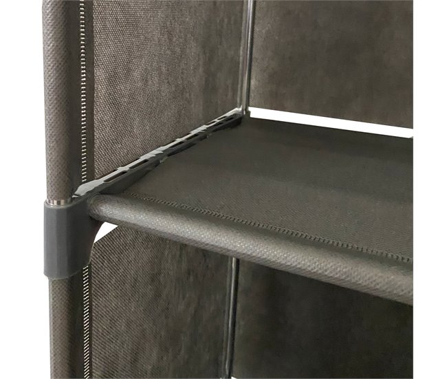 Estante de armazenamento 3 andares PVC e tecido Nyana Home 62x41x29 cm 41 Preto