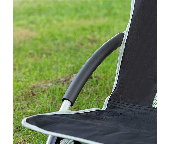 Aktive Pack de 4 cadeiras dobráveis baixas com porta-copos Preto