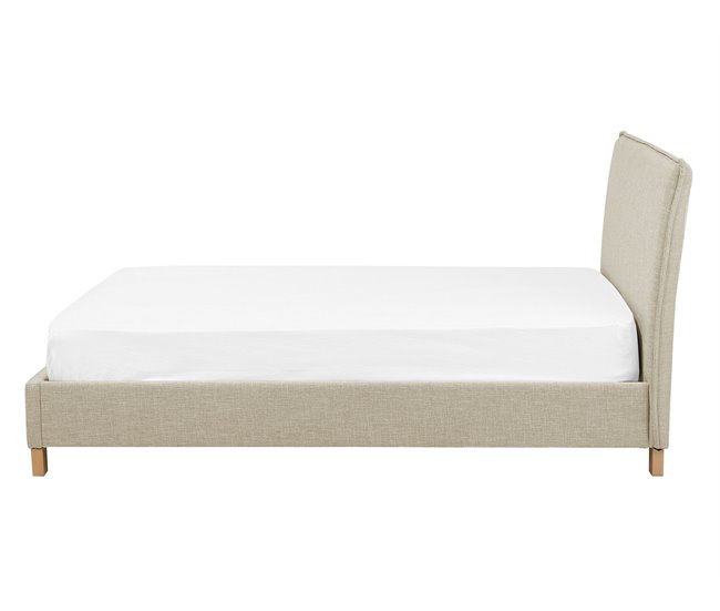 Beliani Cama com estrado Poliéster SENNEZ 155x216 Bege