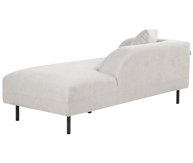 Beliani Chaise longue à esquerda Poliéster LE CRAU Cinza Claro