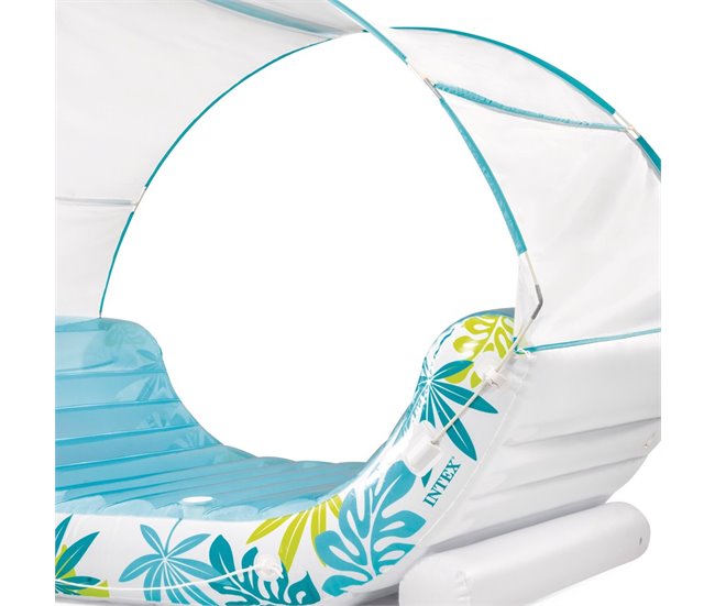 Tapete inflável de 2 lugares c/toldo amovível INTEX Branco