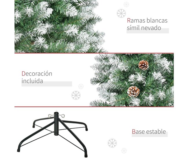 Árvore de Natal PVC, Aço HOMCOM, casa - natal Verde