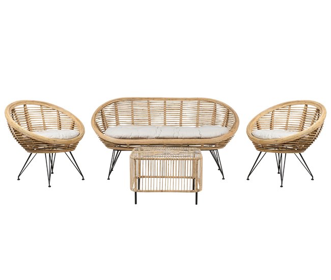 Beliani Conjunto lounge Rattan/vime MARATEA/CESENATICO Natural