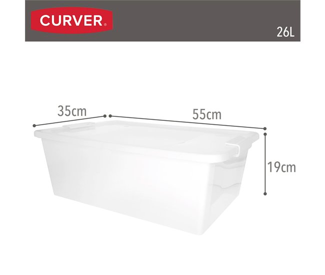 Curver Caixa de arrumação com tampa Bi-Box 26L Branco