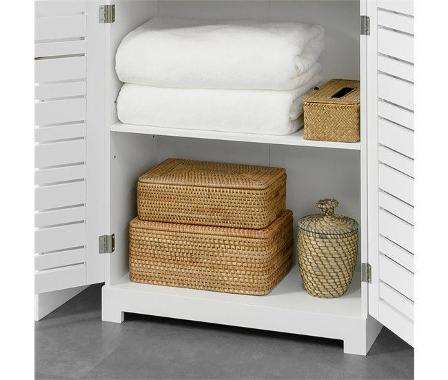 Armário de casa de banho de chão 2 prateleiras BZR41-W SoBuy Branco