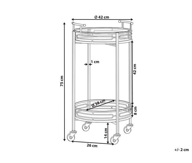 Beliani Carrito de cocina FARLEY Dourado