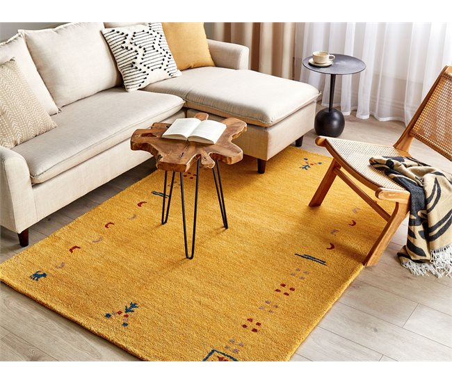 Beliani Pelos curtos ATALAN 140x200 Amarelo