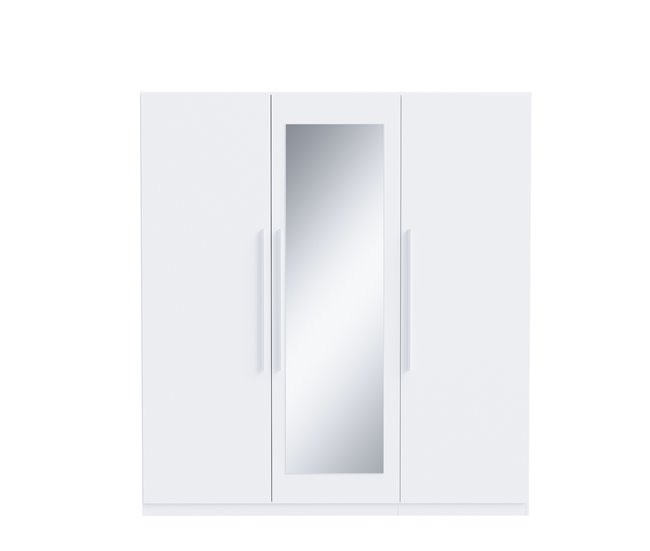 Roupeiro HELEN portas batentes 2 espelhos 227x212cm Branco