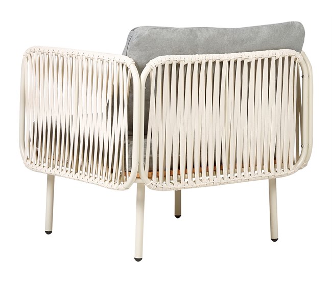 Beliani Conjunto lounge SENISE Branco/cinza