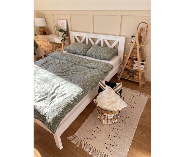 Beliani Cama Pinho TANNAY 149x208 Branco