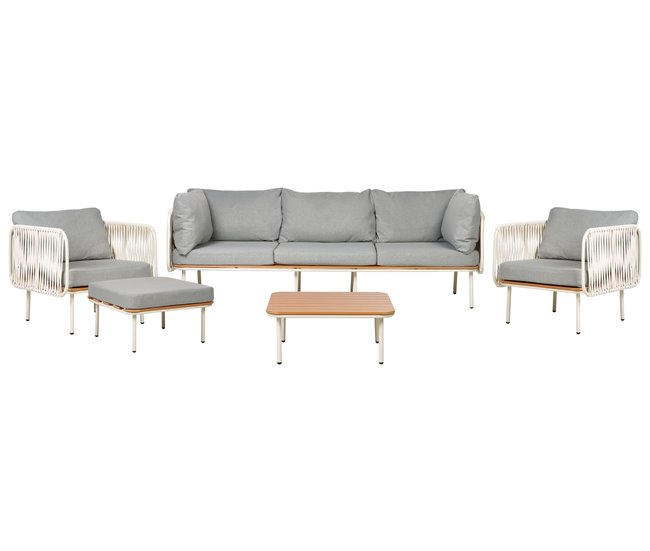 Beliani Conjunto lounge SENISE Branco/cinza