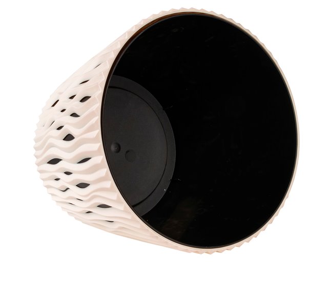 3x plantas redondas de plástico Sandy Round Creme