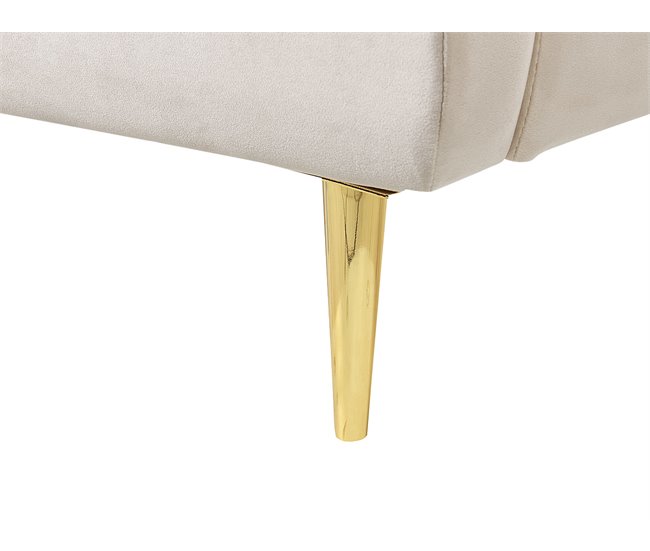 Beliani Cama com estrado Veludo FORBACH Bege