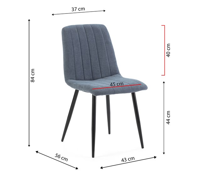  Conjunto de 4 cadeiras de jantar Sagi estofadas Azul