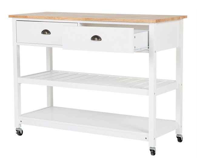 Beliani Carrinho de cozinha NAVARINO 120 Branco