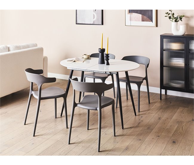 Beliani Mesa de jantar STAVERTON Branco