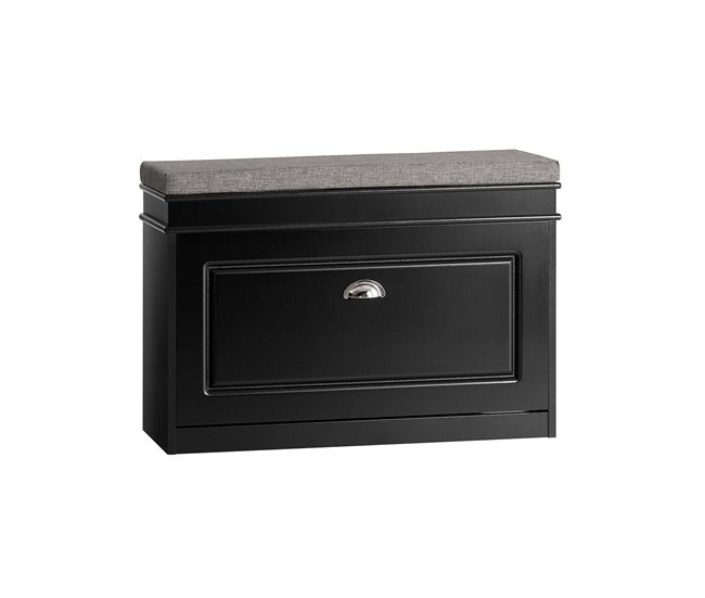 Banco para sapatos com 1 aba FSR82-L-SCH SoBuy Preto