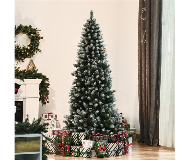Árvore de Natal PVC, Aço HOMCOM, casa - natal Verde