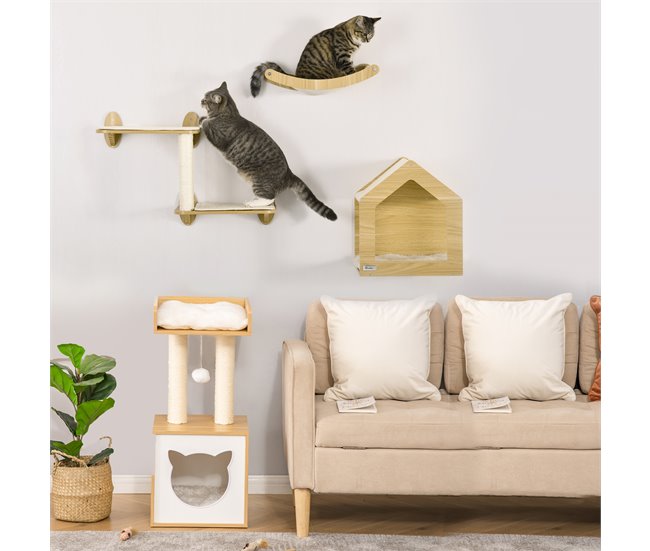 Arranhador e Parede de Escalada para Gatos Cru