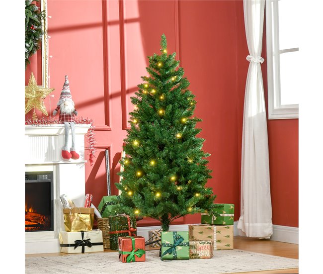 Árvore de Natal Artificial PVC, Metal HOMCOM, casa - natal Verde