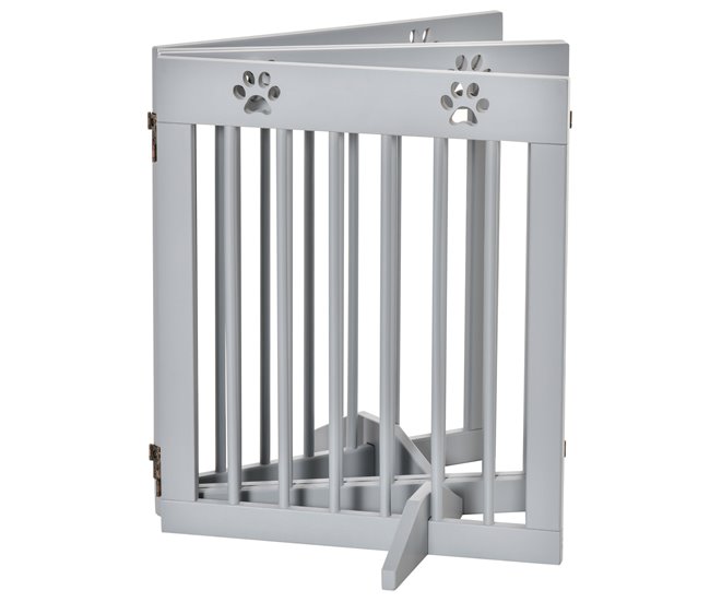 Barreira de Segurança para Cães Madeira de Pinho PawHut Cinza