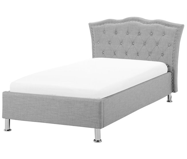 Beliani Cama com armazenamento Pele sintética METZ 126x217 Branco