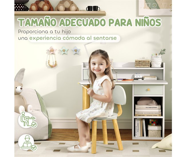 Secretária e Cadeira para Crianças MDF AIYAPLAY Verde