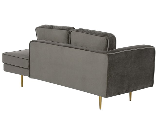Beliani Chaise longue izquierdo Terciopelo MIRAMAS Cinza Escuro