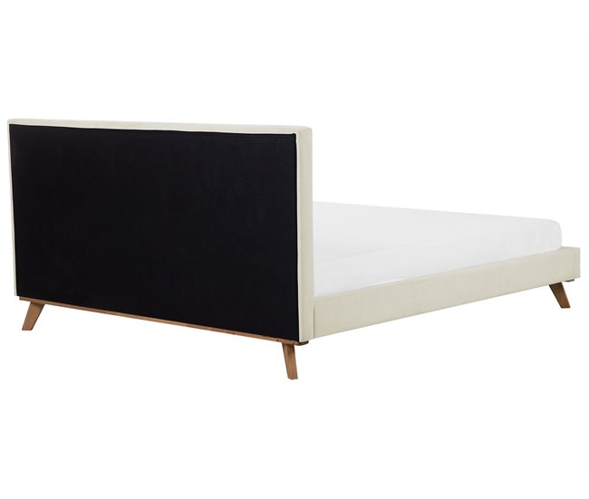 Beliani Cama com estrado Chenille TALENCE 198x218 Bege