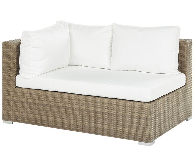 Beliani Conjunto lounge Ratan sintético MAESTRO Branco/ Bege