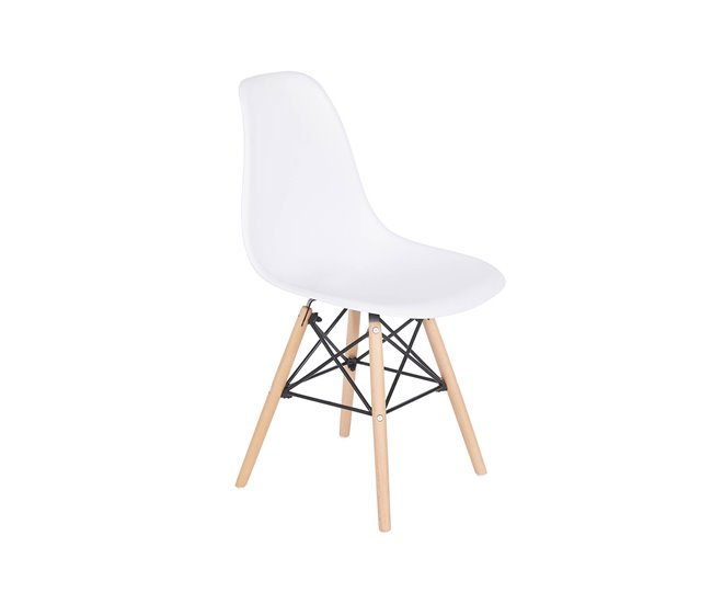 Pack Mesa Redonda de Vidro Temperado + 4 Cadeiras  Estilo Nórdico 90x90 Branco