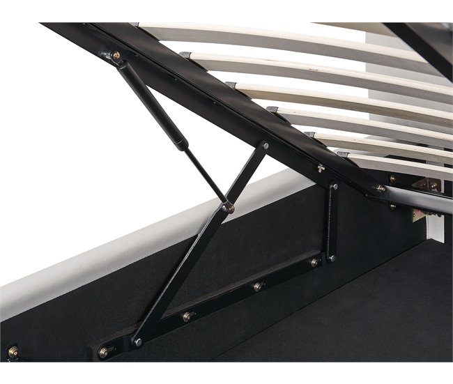 Beliani Cama com armazenamento Veludo BAJONNA 204x235 Bege
