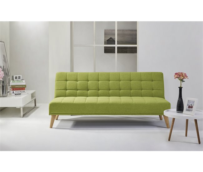 Sofá cama de tecido OLIVIA Verde