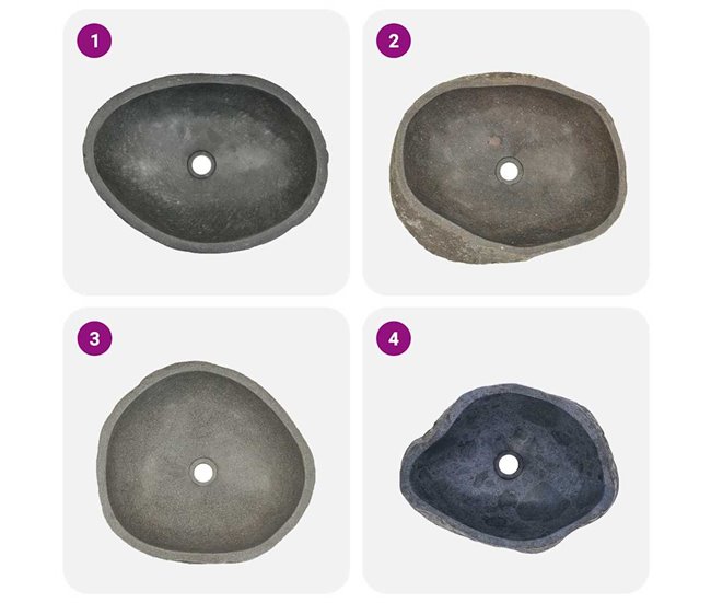 Lavatório - Lavabo - Pia de banheiro oval Antracite