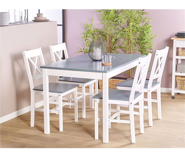 Beliani Conjunto de comedor MOANA Branco