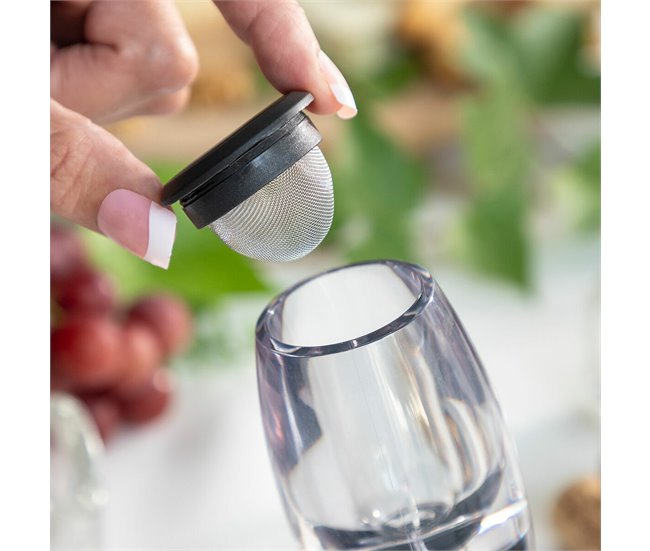 Arejador de Vinho com Filtro, Suporte e Capa Transparente