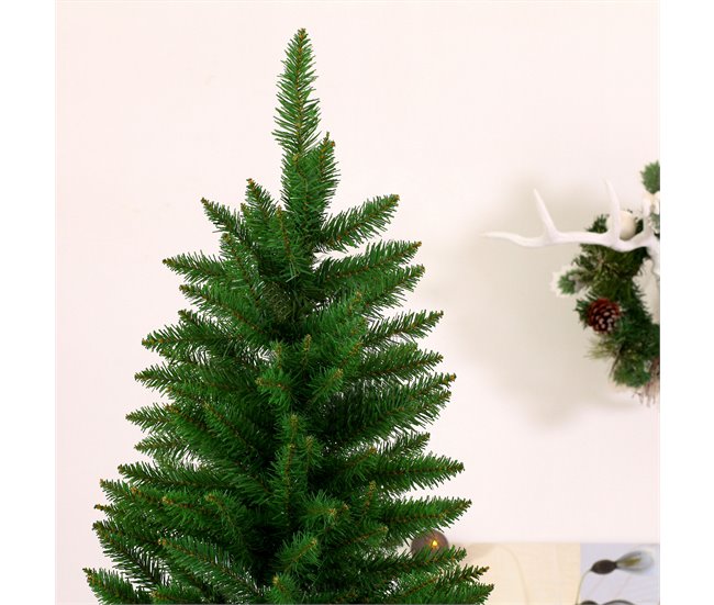 Árvore de Natal PVC e Aço HOMCOM, casa - natal Verde