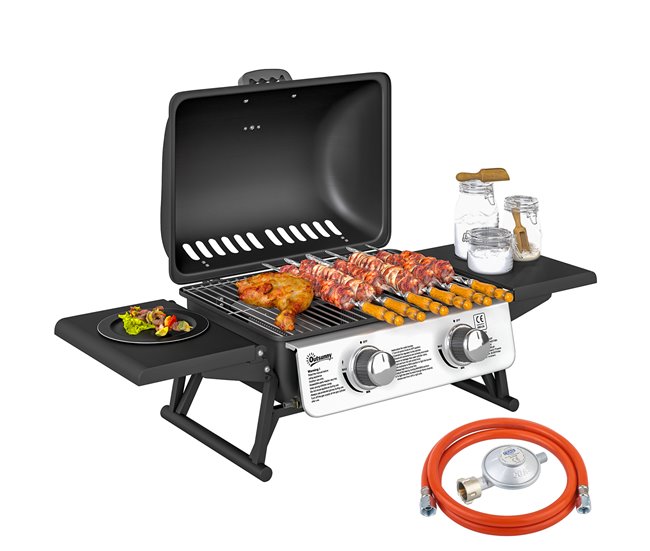 Barbecue a Gás Aço e ABS Outsunny Preto