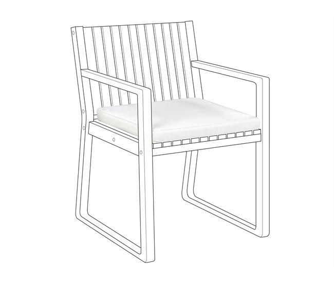 Beliani Almofada de assento para exterior SASSARI 46x46 Branco