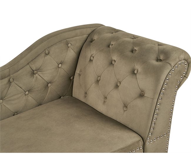 Beliani Chaise longue versão à direita Veludo NIMES Verde
