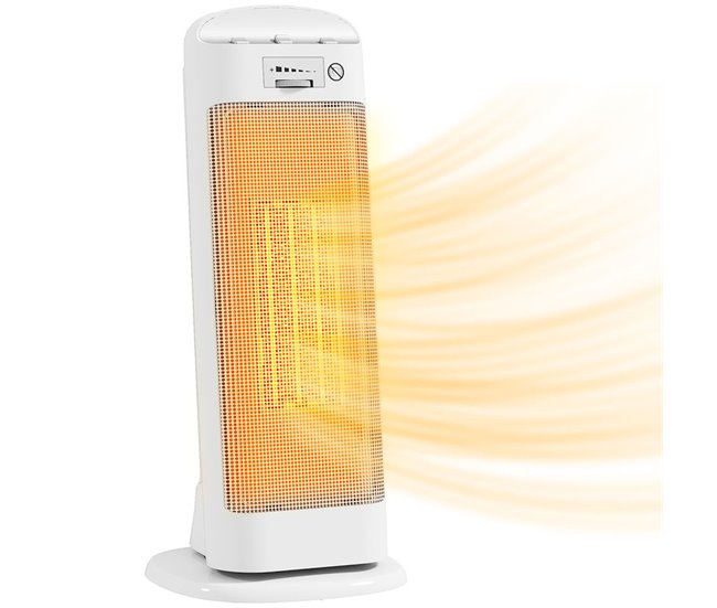 Aquecedor Elétrico ABS e PA HOMCOM Branco