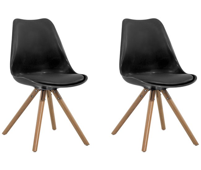 Beliani Silla de comedor DAKOTA Preto