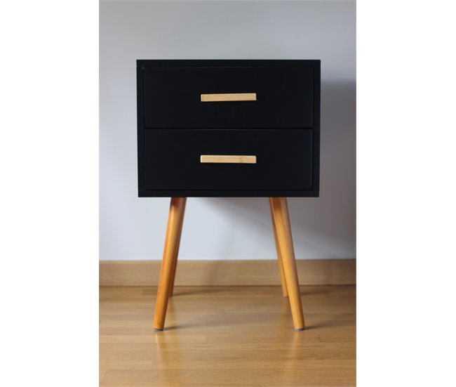 Beliani Mesa de centro ALLOA 40x40 Preto