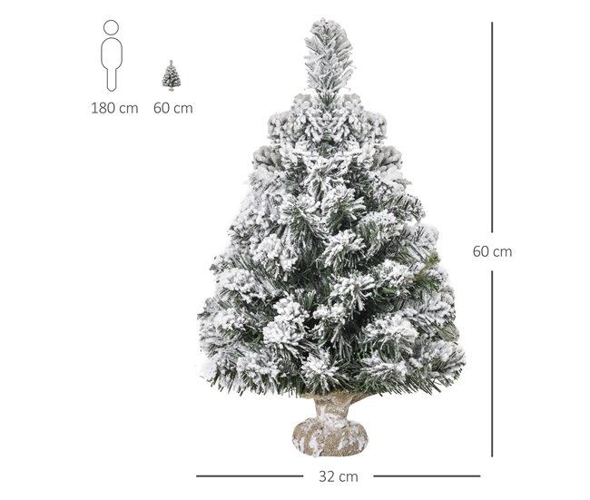 Árvore de Natal Artificial PVC, Serapilheira e Cimento HOMCOM Multicor
