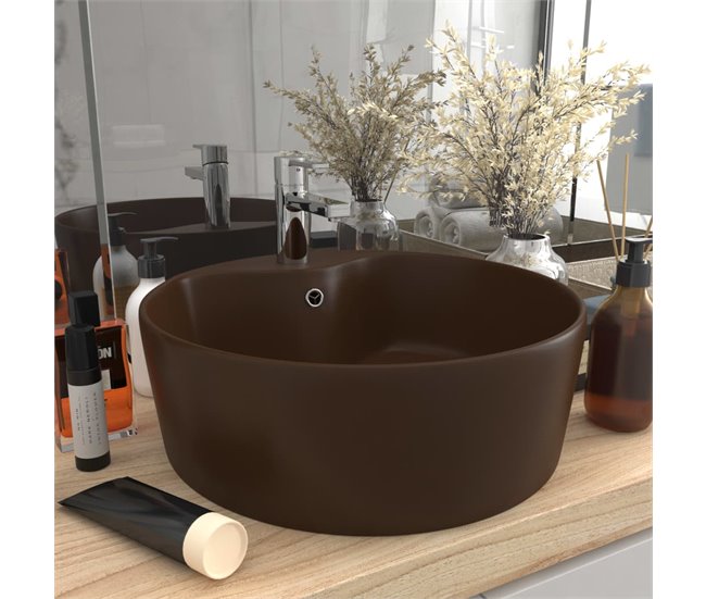 Lavatório - Lavabo - Pia de banheiro com extravasamento Castanho