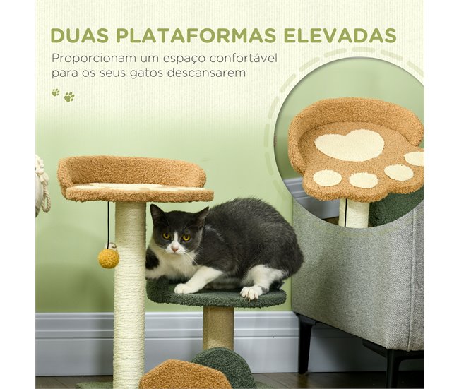 Arranhador para Gatos Aglomerado de Madeira, Pelúcia e Sisal Multicor