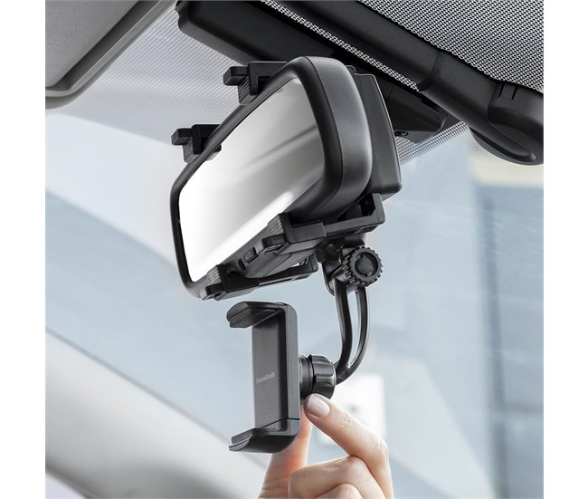 Suporte de Smartphone para o Espelho Retrovisor Preto