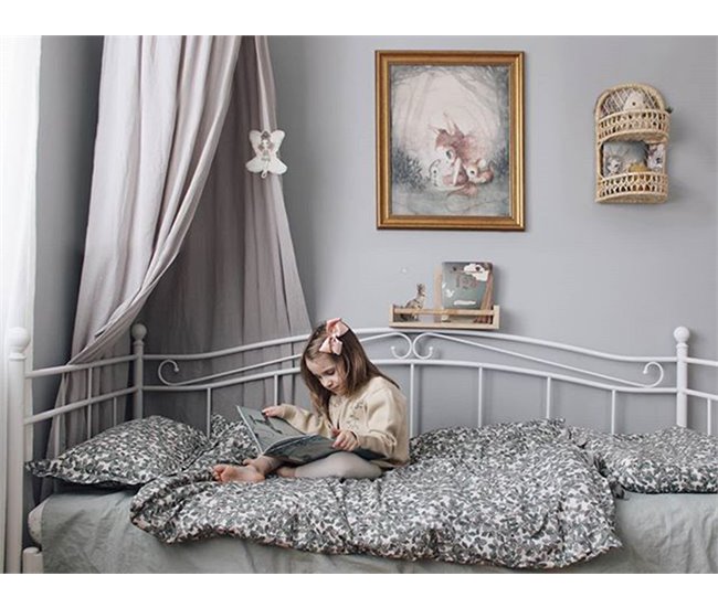 Beliani Cama nido Acero TULLE 92x209 Branco